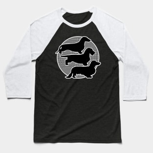 The World Of DACHSHUNDS black white Baseball T-Shirt